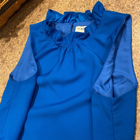 J.Crew Sleeveless Top Blouse XS Lined With FLAWS Blue - Picture 7 of 17